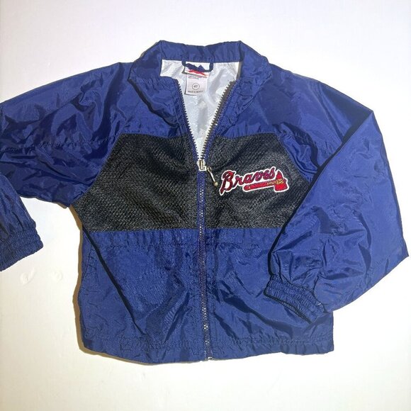 Toddler MLB Vintage Atlanta Braves Windbreaker Full-Zip Jacket - size 4T - Picture 1 of 10